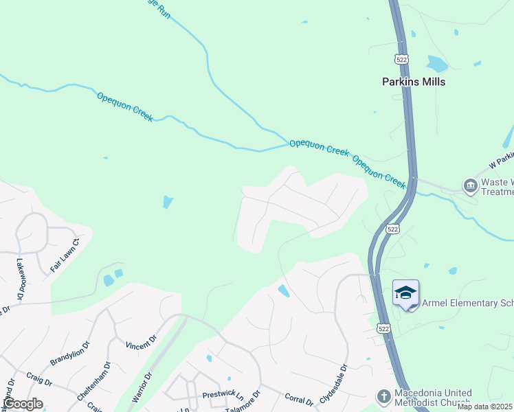 map of restaurants, bars, coffee shops, grocery stores, and more near 203 Falabella Drive in Stephens City