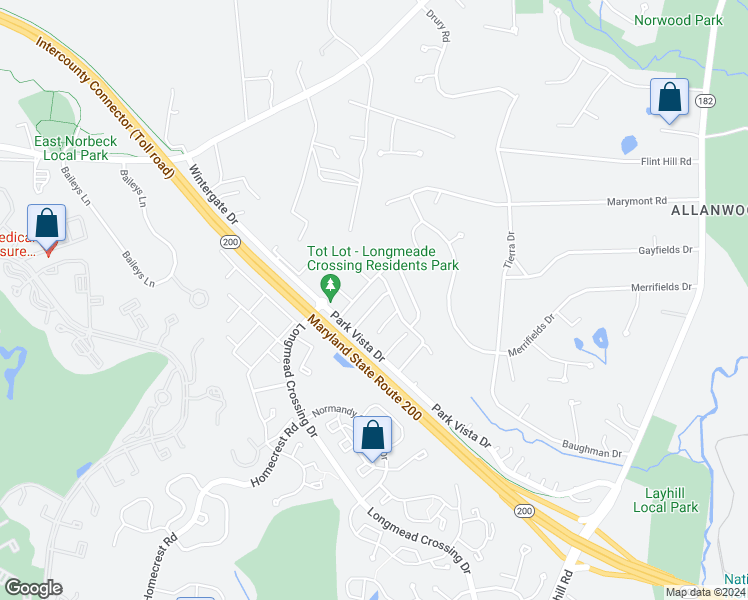 map of restaurants, bars, coffee shops, grocery stores, and more near 2315 Massanutten Drive in Silver Spring