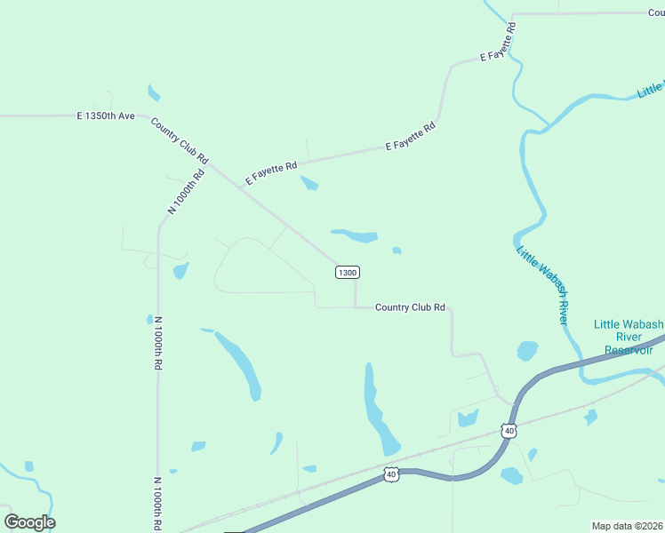 map of restaurants, bars, coffee shops, grocery stores, and more near 13242 County Road 1300 in Effingham