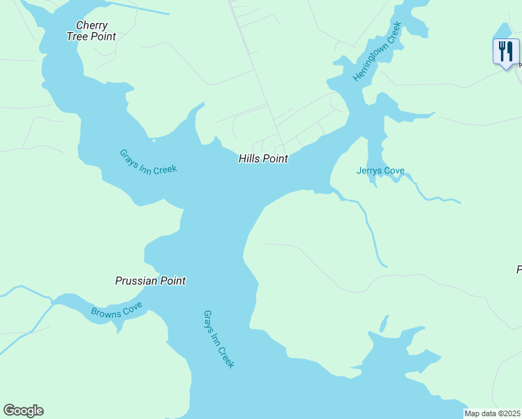 map of restaurants, bars, coffee shops, grocery stores, and more near in Rock Hall