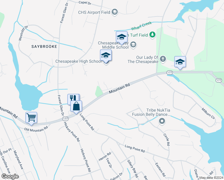map of restaurants, bars, coffee shops, grocery stores, and more near 4798 Mountain Road in Pasadena