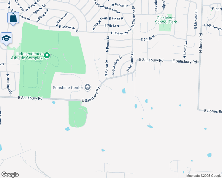 map of restaurants, bars, coffee shops, grocery stores, and more near 18604 East 3rd Street Court North in Independence
