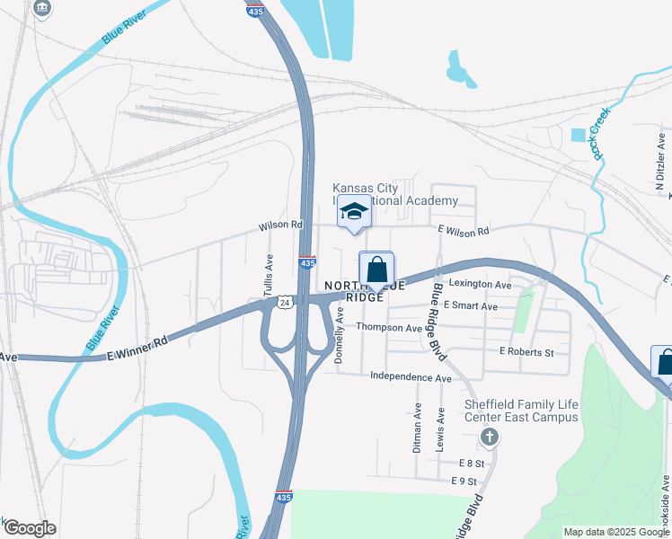 map of restaurants, bars, coffee shops, grocery stores, and more near 440 Donnelly Avenue in Kansas City