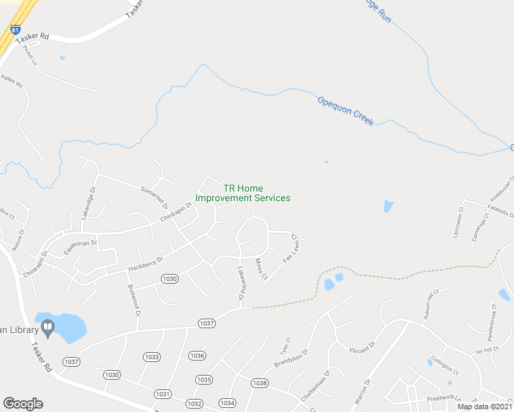 map of restaurants, bars, coffee shops, grocery stores, and more near 102 Jade Court in Stephens City