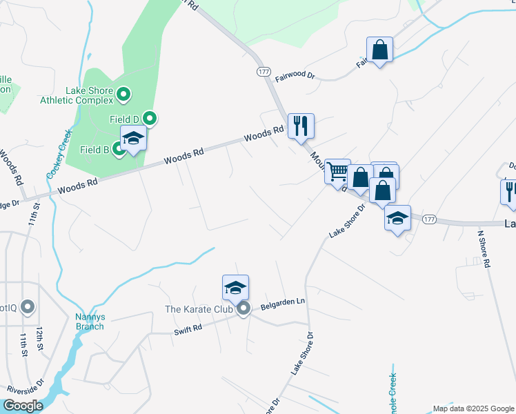 map of restaurants, bars, coffee shops, grocery stores, and more near 42 Luke Drive in Pasadena