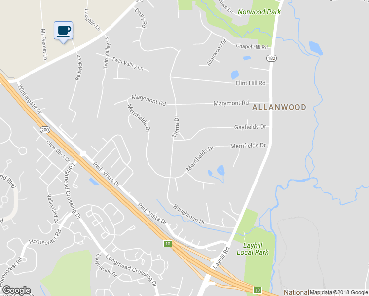 map of restaurants, bars, coffee shops, grocery stores, and more near 2004 Gayfields Drive in Silver Spring