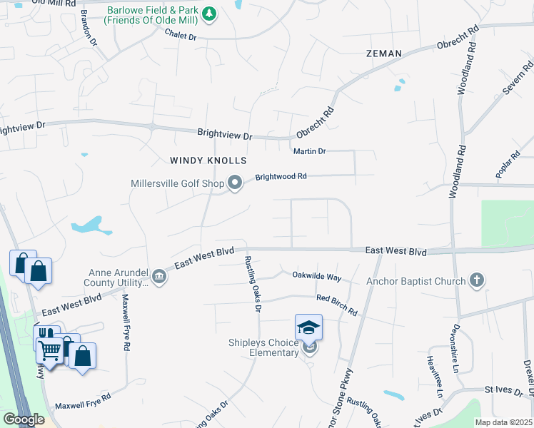 map of restaurants, bars, coffee shops, grocery stores, and more near 798 Helmwood Court in Millersville