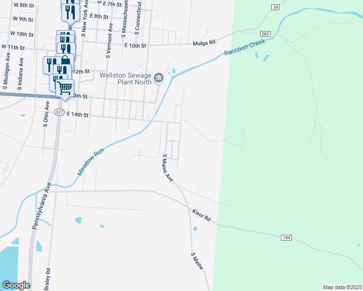 map of restaurants, bars, coffee shops, grocery stores, and more near 1418S South Deleware Avenue in Wellston