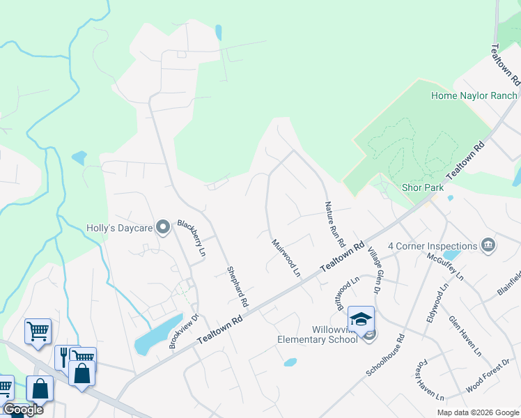 map of restaurants, bars, coffee shops, grocery stores, and more near 1175 Muirwood Ln in Batavia