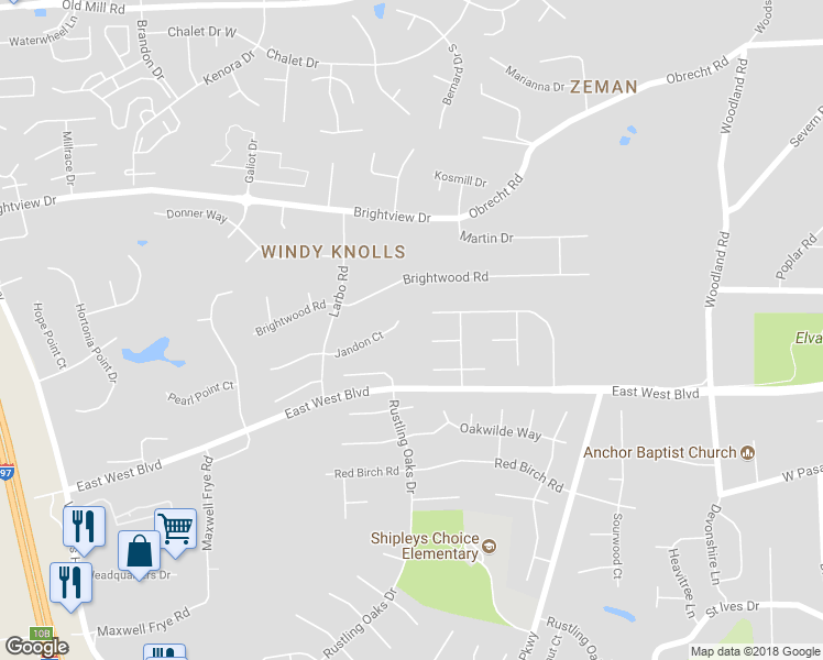 map of restaurants, bars, coffee shops, grocery stores, and more near 798 Helmwood Court in Millersville