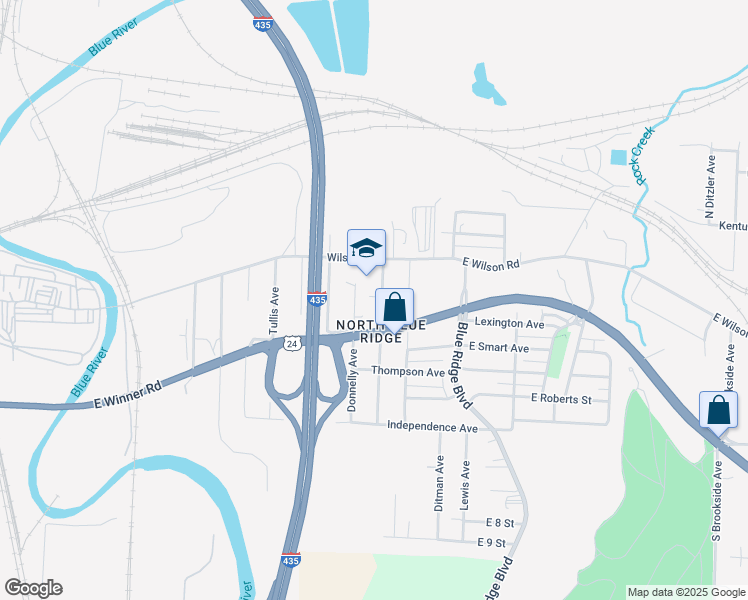 map of restaurants, bars, coffee shops, grocery stores, and more near 430 Wallace Avenue in Kansas City