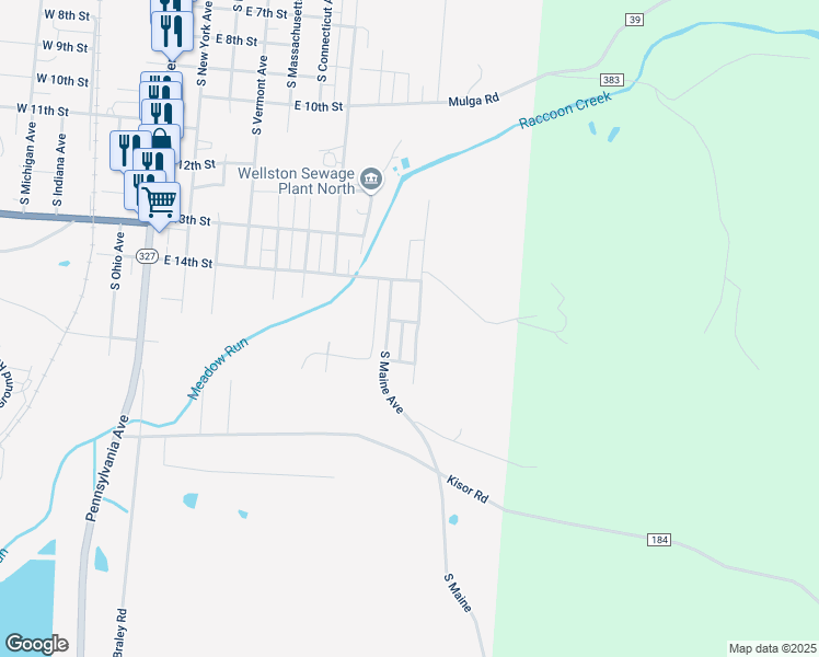 map of restaurants, bars, coffee shops, grocery stores, and more near 1418S Delware Avenue in Wellston