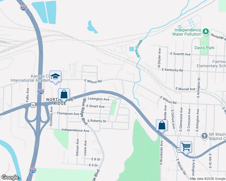 map of restaurants, bars, coffee shops, grocery stores, and more near 8822 U.S. 24 in Independence