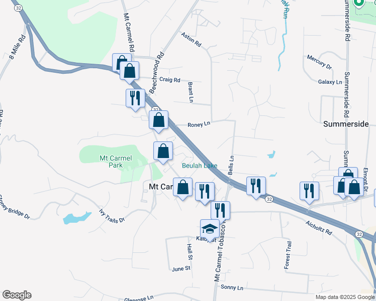 map of restaurants, bars, coffee shops, grocery stores, and more near 484 Old State Route 74 in Cincinnati