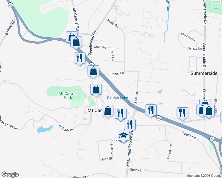 map of restaurants, bars, coffee shops, grocery stores, and more near 484 Old State Route 74 in Cincinnati
