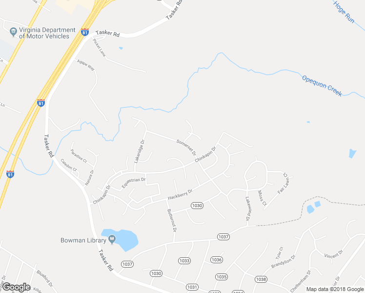 map of restaurants, bars, coffee shops, grocery stores, and more near 213 Somerset Drive in Stephens City