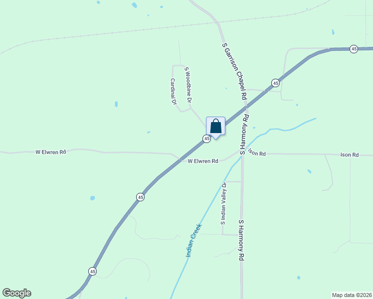 map of restaurants, bars, coffee shops, grocery stores, and more near 7741-7799 State Highway 45 in Bloomington