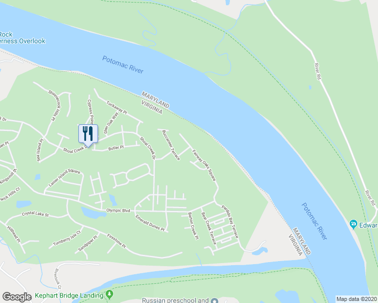 map of restaurants, bars, coffee shops, grocery stores, and more near 43711 Burning Sands Terrace in Leesburg