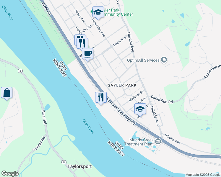 map of restaurants, bars, coffee shops, grocery stores, and more near 6400 Gracely Drive in Cincinnati