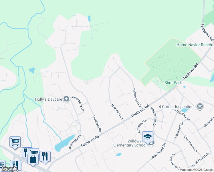 map of restaurants, bars, coffee shops, grocery stores, and more near 1175 Muirwood Lane in Batavia