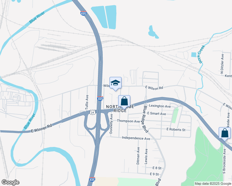 map of restaurants, bars, coffee shops, grocery stores, and more near 414 Wallace Avenue in Kansas City