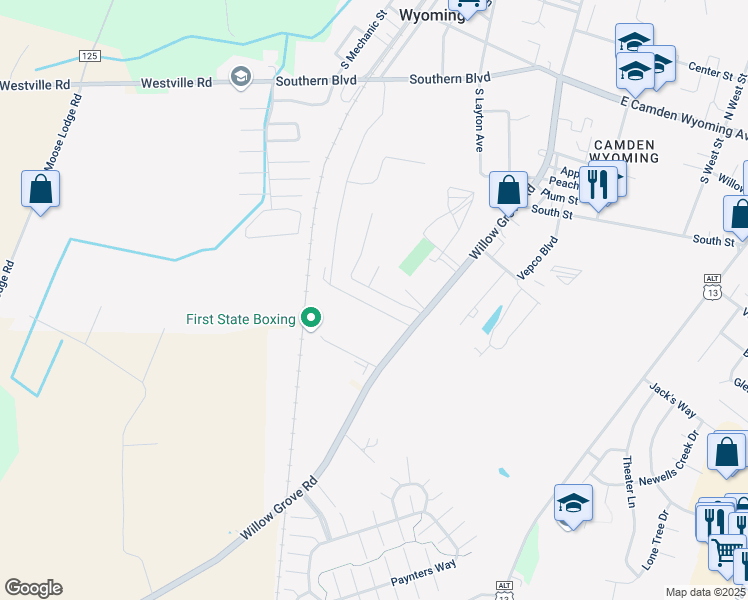 map of restaurants, bars, coffee shops, grocery stores, and more near 49 Brenda Lane in Camden