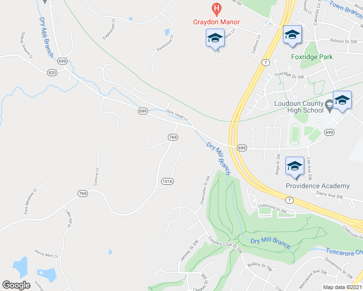 map of restaurants, bars, coffee shops, grocery stores, and more near 18371 Sydnor Hill Court in Leesburg