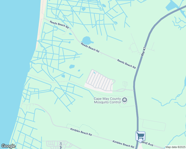 map of restaurants, bars, coffee shops, grocery stores, and more near 81 Reeds Beach Road in Cape May County