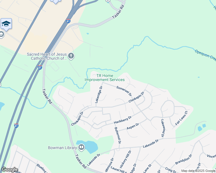 map of restaurants, bars, coffee shops, grocery stores, and more near 231 Somerset Drive in Stephens City