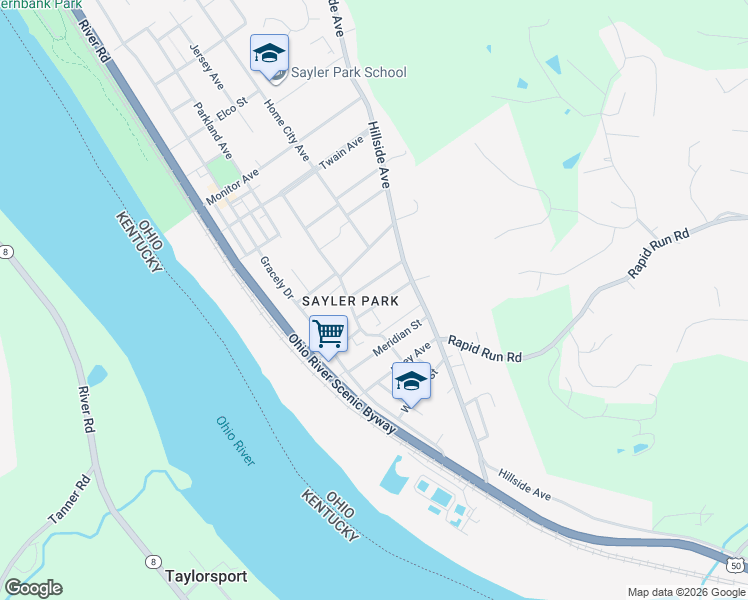 map of restaurants, bars, coffee shops, grocery stores, and more near 187 Richardson Place in Cincinnati