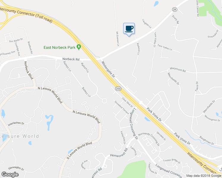 map of restaurants, bars, coffee shops, grocery stores, and more near 2814 Clear Shot Drive in Aspen Hill