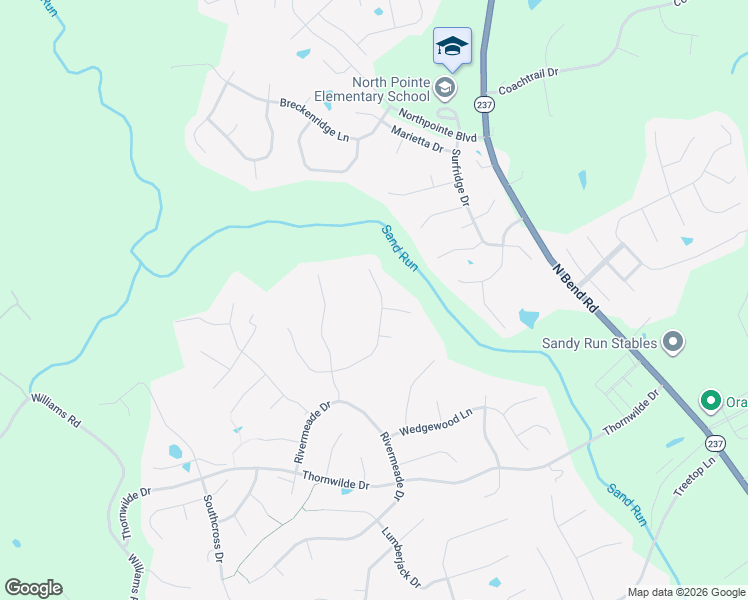 map of restaurants, bars, coffee shops, grocery stores, and more near 1198 Thistleridge Drive in Hebron