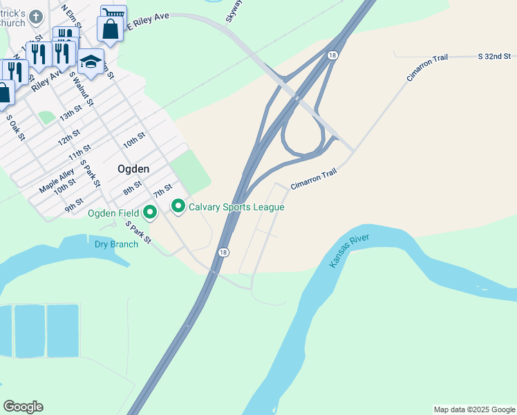 map of restaurants, bars, coffee shops, grocery stores, and more near 3645 Saddle Horn Trail in Ogden