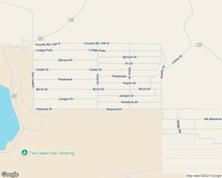 map of restaurants, bars, coffee shops, grocery stores, and more near 417 Birch Drive in Twin Lakes