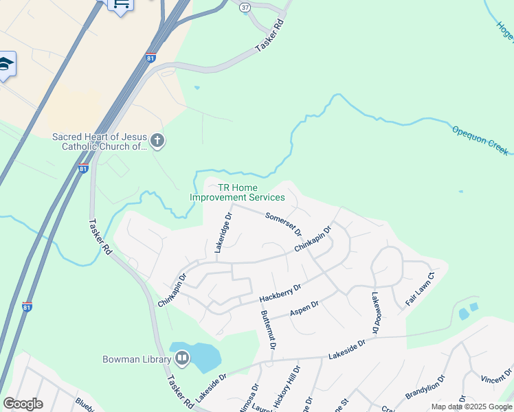 map of restaurants, bars, coffee shops, grocery stores, and more near 228 Somerset Drive in Stephens City