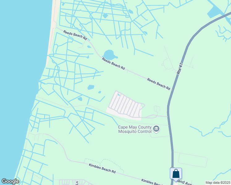 map of restaurants, bars, coffee shops, grocery stores, and more near 81 Reeds Beach Road in Cape May County