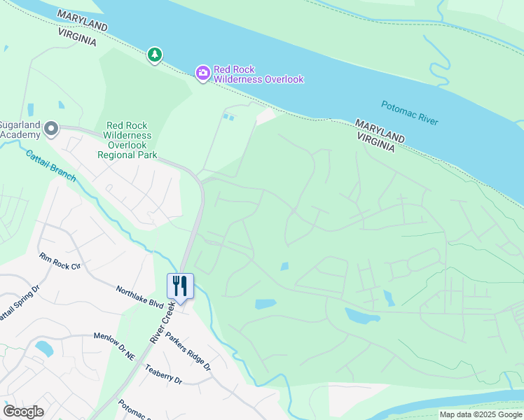 map of restaurants, bars, coffee shops, grocery stores, and more near 18288 Mid Ocean Place in Leesburg