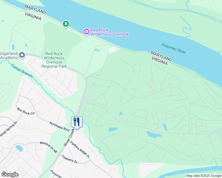 map of restaurants, bars, coffee shops, grocery stores, and more near 18288 Mid Ocean Place in Leesburg