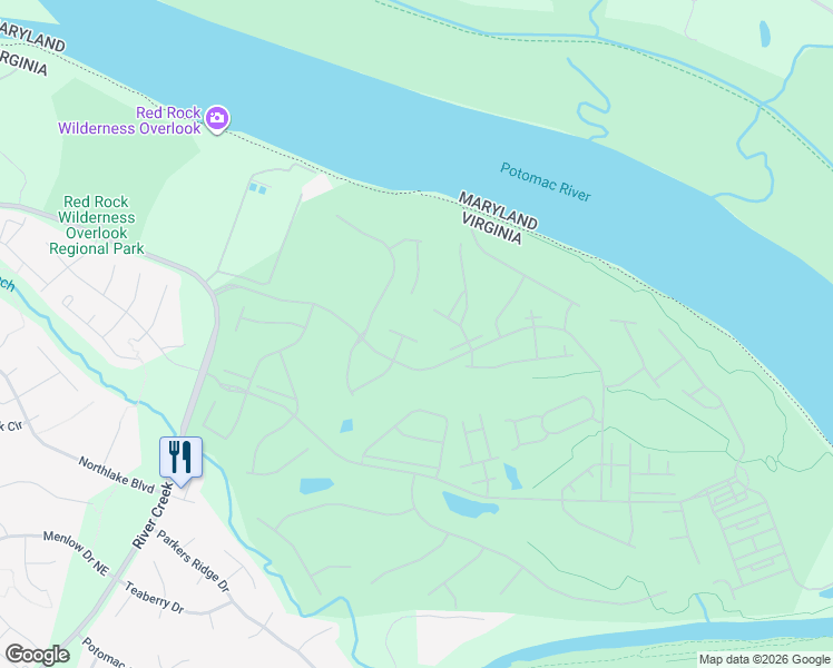 map of restaurants, bars, coffee shops, grocery stores, and more near 43420 Spanish Bay Court in Leesburg