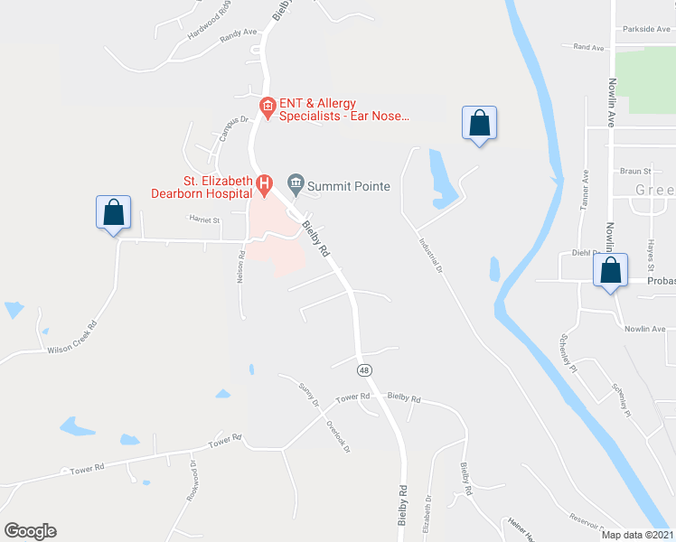 map of restaurants, bars, coffee shops, grocery stores, and more near 101 Deer Run Drive in Lawrenceburg