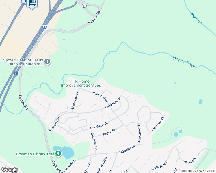 map of restaurants, bars, coffee shops, grocery stores, and more near 110 Summer Lake Dr in Stephens City