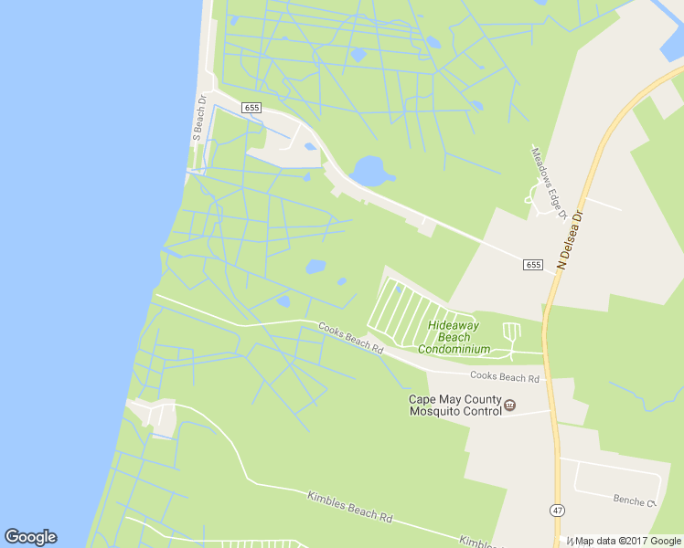 map of restaurants, bars, coffee shops, grocery stores, and more near 81 Reeds Beach Road in Cape May County