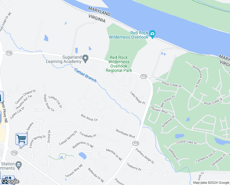 map of restaurants, bars, coffee shops, grocery stores, and more near 43067 Northlake Overlook Terrace in Leesburg
