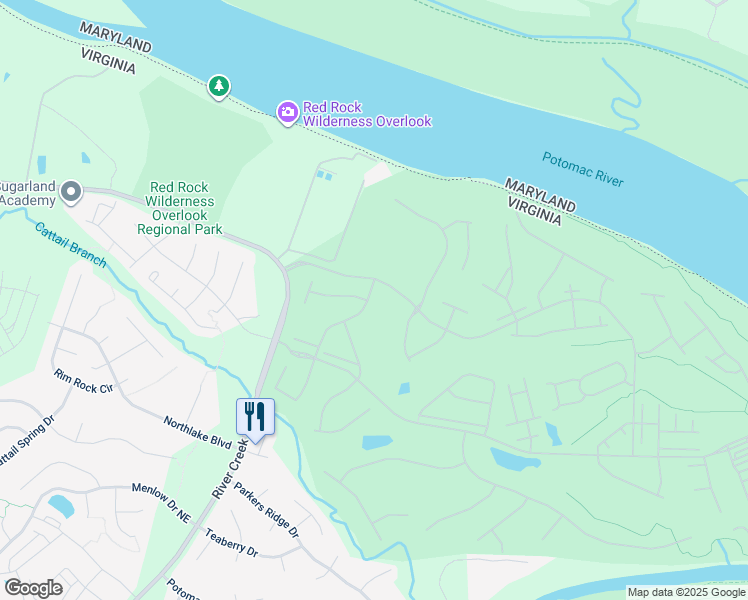 map of restaurants, bars, coffee shops, grocery stores, and more near 18284 Mid Ocean Place in Leesburg
