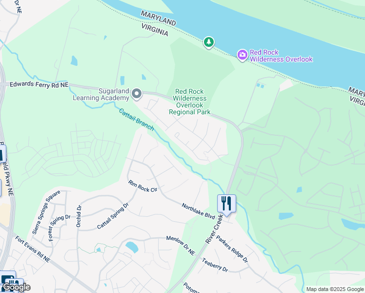 map of restaurants, bars, coffee shops, grocery stores, and more near 43065 Northlake Overlook Terrace in Leesburg