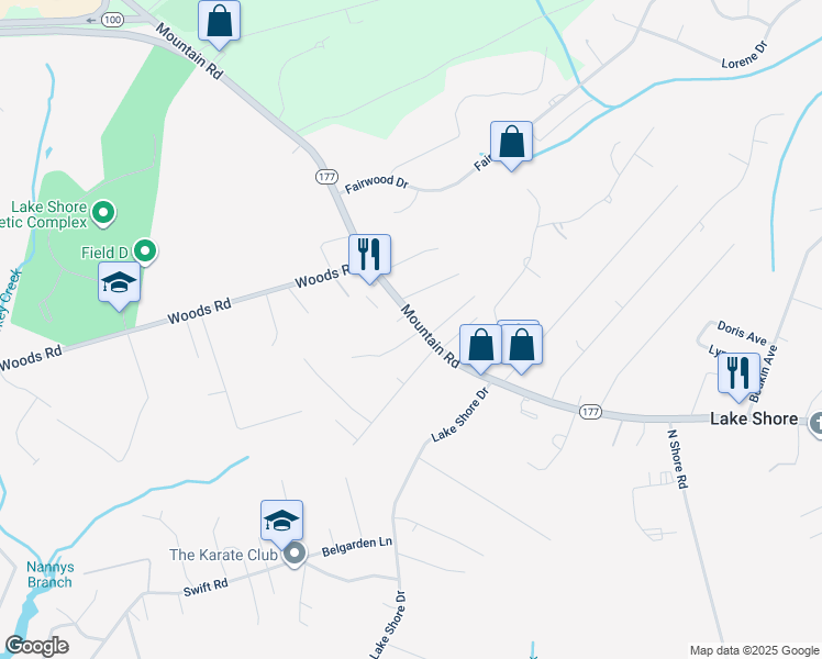 map of restaurants, bars, coffee shops, grocery stores, and more near 4477 Mountain Road in Pasadena