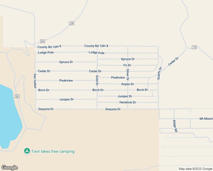 map of restaurants, bars, coffee shops, grocery stores, and more near 417 Birch Drive in Twin Lakes