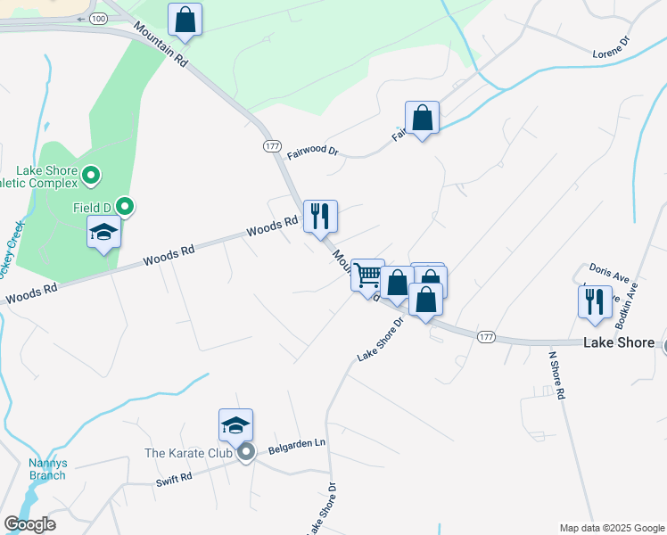 map of restaurants, bars, coffee shops, grocery stores, and more near 4477 Mountain Rd in Pasadena