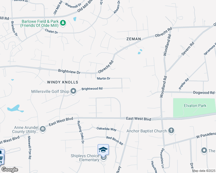 map of restaurants, bars, coffee shops, grocery stores, and more near 474 Brightwood Road in Millersville