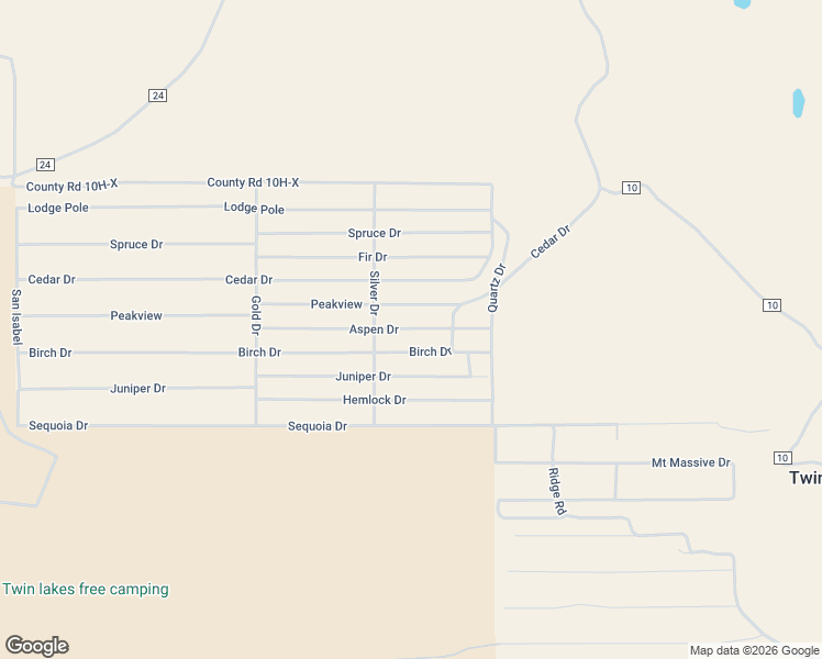 map of restaurants, bars, coffee shops, grocery stores, and more near Aspen Drive in Leadville